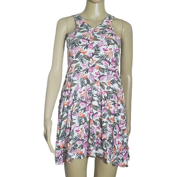 GAP Girl's Multicolor Cotton Floral Print Sleeveless V-Neckline Dress Size XL - Picture 1 of 7